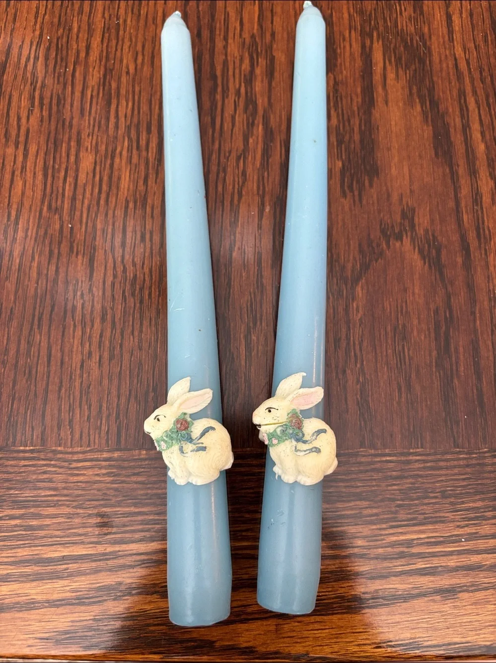 Anthropology Set of 2 festive Easter Bunny 🐰 taper candles
